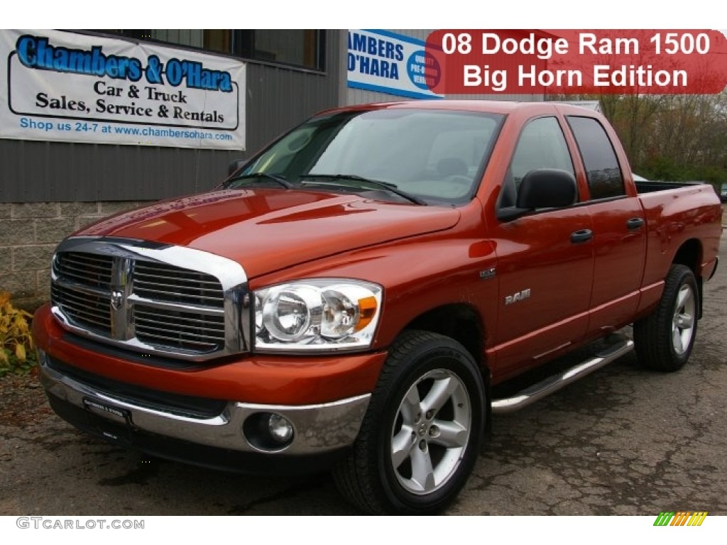 2008 Ram 1500 Big Horn Edition Quad Cab 4x4 - Inferno Red Crystal Pearl / Medium Slate Gray photo #1