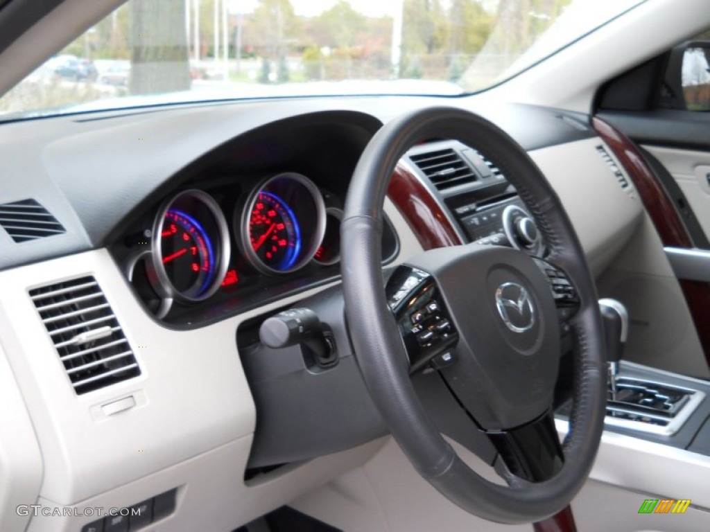 2009 Mazda CX-9 Grand Touring AWD Sand Steering Wheel Photo #55904845