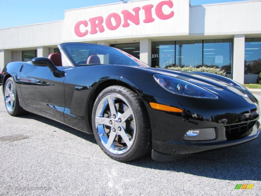 2007 Corvette Convertible - Black / Red photo #1