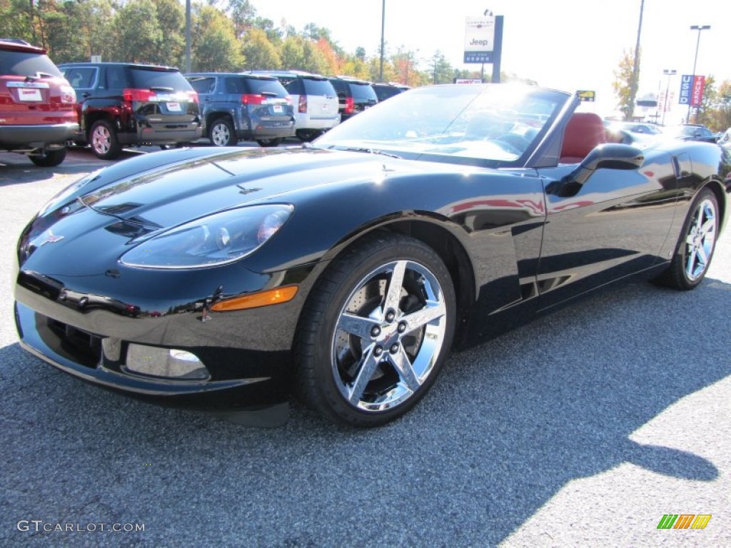 2007 Corvette Convertible - Black / Red photo #3