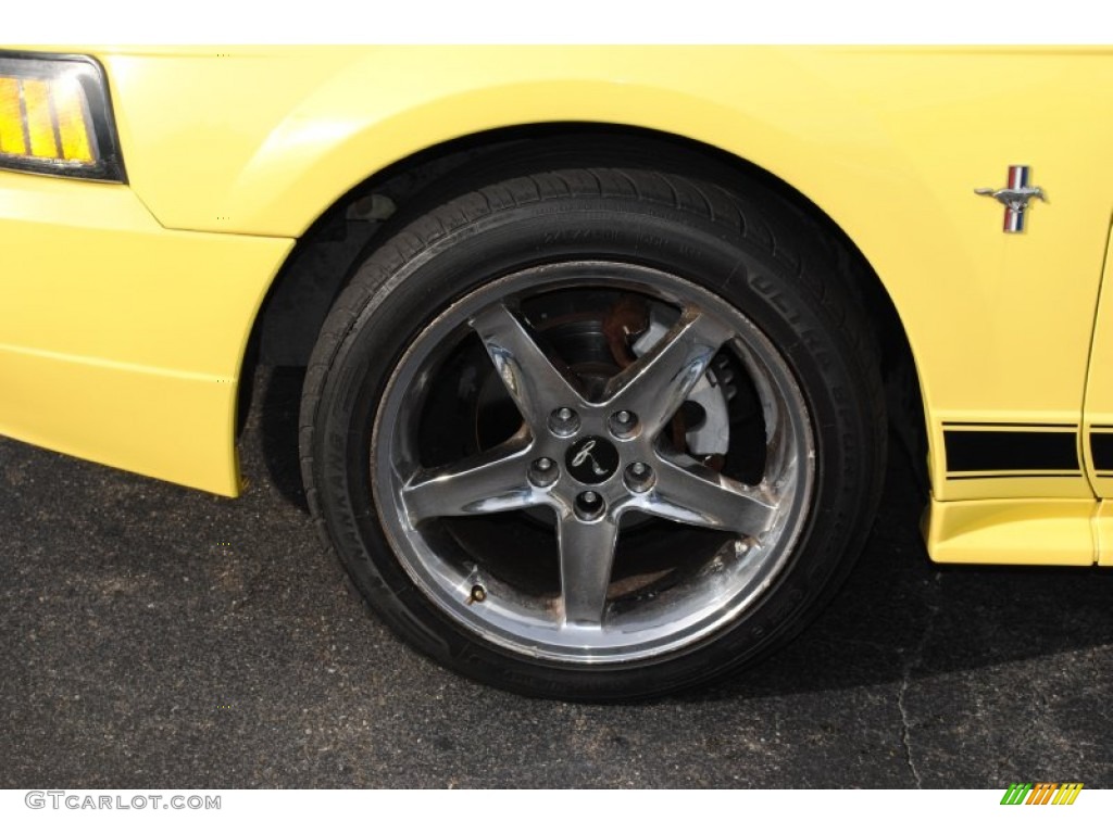 2002 Mustang V6 Coupe - Zinc Yellow / Dark Charcoal photo #8