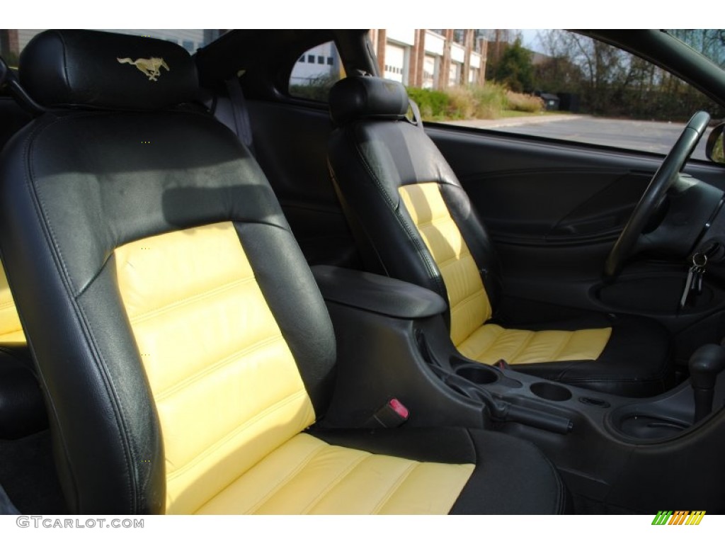 2002 Mustang V6 Coupe - Zinc Yellow / Dark Charcoal photo #10