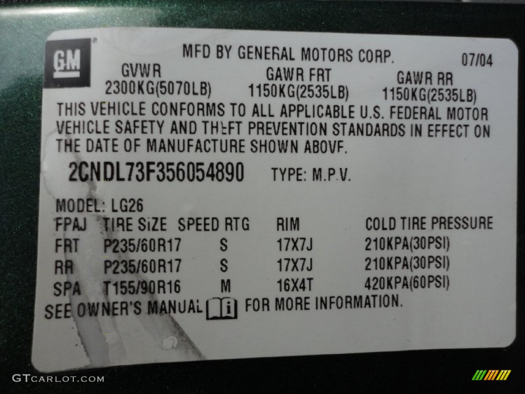 2005 Equinox LT AWD - Meander Green Metallic / Light Cashmere photo #15