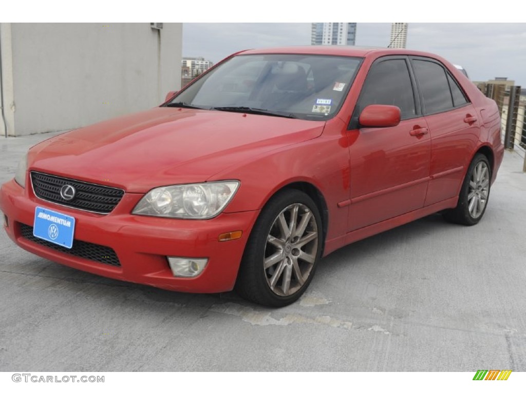 2003 IS 300 Sedan - Absolutely Red / Ivory photo #3