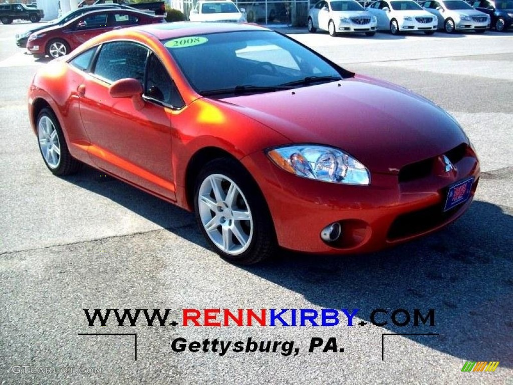 2008 Eclipse GT Coupe - Sunset Orange Pearlescent / Dark Charcoal photo #1