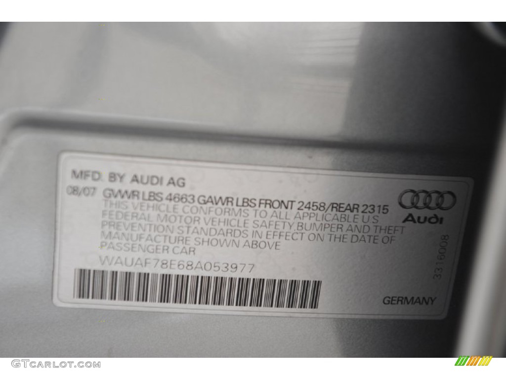 2008 A4 2.0T Special Edition Sedan - Quartz Grey Metallic / Light Gray photo #46