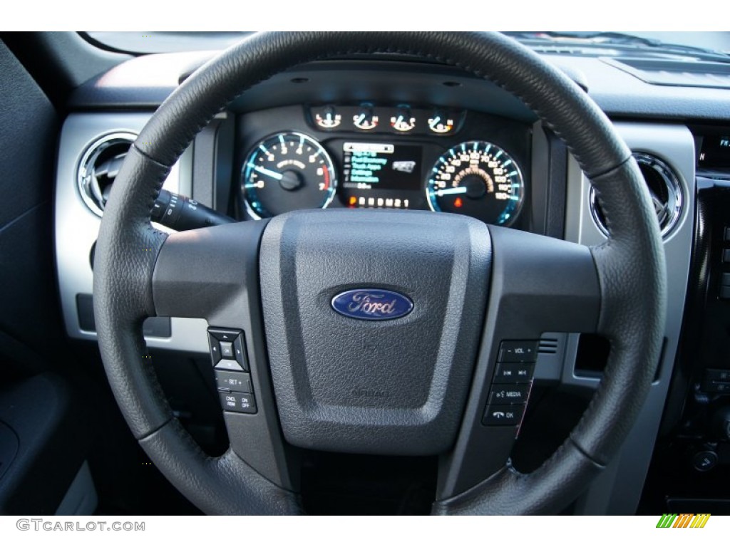 2011 Ford F150 FX2 SuperCab Black Steering Wheel Photo #55916055