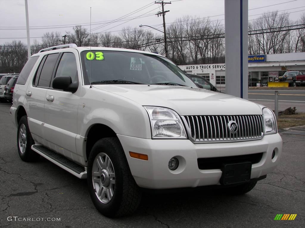 2003 Mountaineer Premier AWD - Ceramic White Tri-Coat / Medium Dark Parchment photo #2