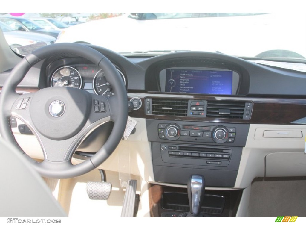 2012 BMW 3 Series 328i Coupe Cream Beige Dashboard Photo #55921248
