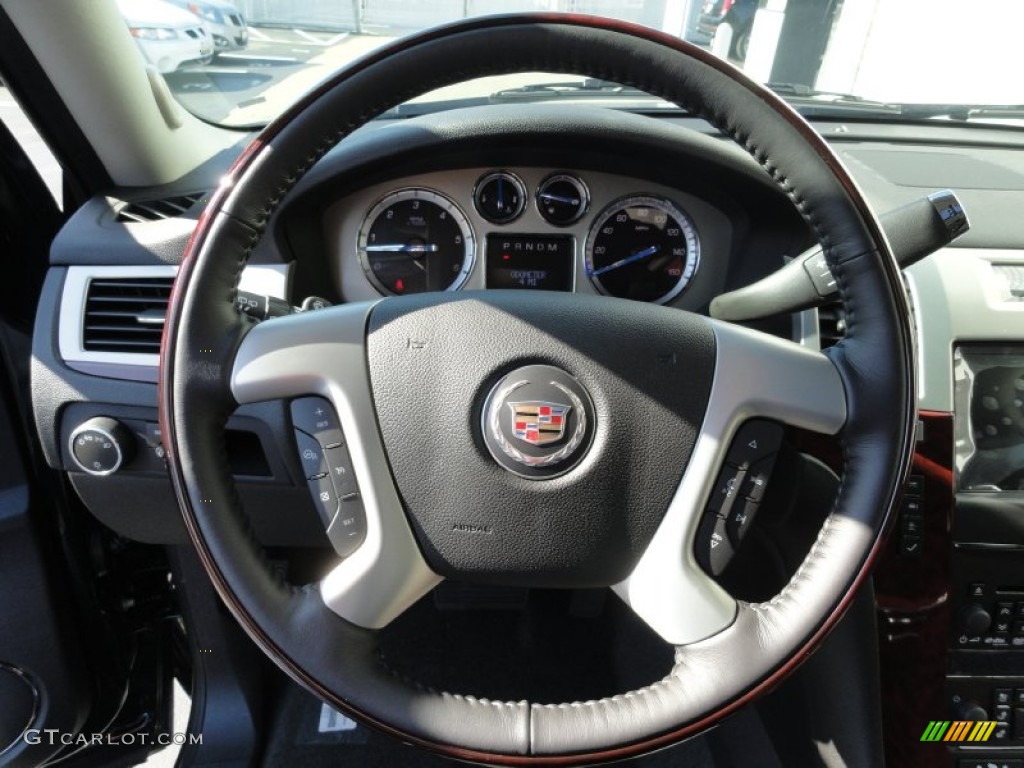2012 Cadillac Escalade Luxury AWD Ebony/Ebony Steering Wheel Photo #55922698