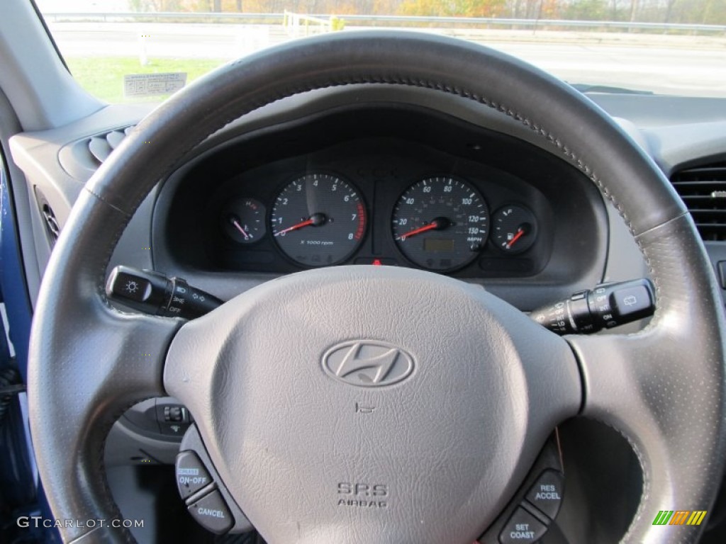 2003 Hyundai Santa Fe GLS 4WD Gray Steering Wheel Photo #55922937