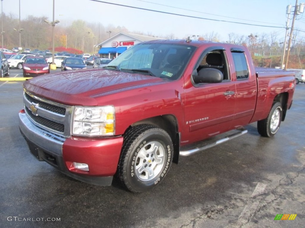 2008 Silverado 1500 LT Extended Cab 4x4 - Deep Ruby Metallic / Ebony photo #4