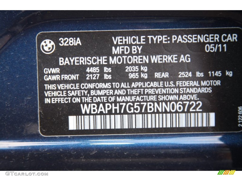 2011 3 Series 328i Sedan - Deep Sea Blue Metallic / Oyster/Black Dakota Leather photo #8