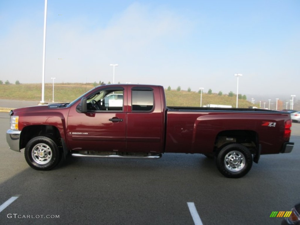 Deep Ruby Metallic 2008 Chevrolet Silverado 2500HD LT Extended Cab 4x4 Exterior Photo #55923261