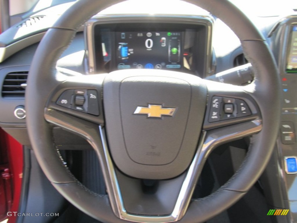 2012 Chevrolet Volt Hatchback Light Neutral/Dark Accents Steering Wheel Photo #55924170