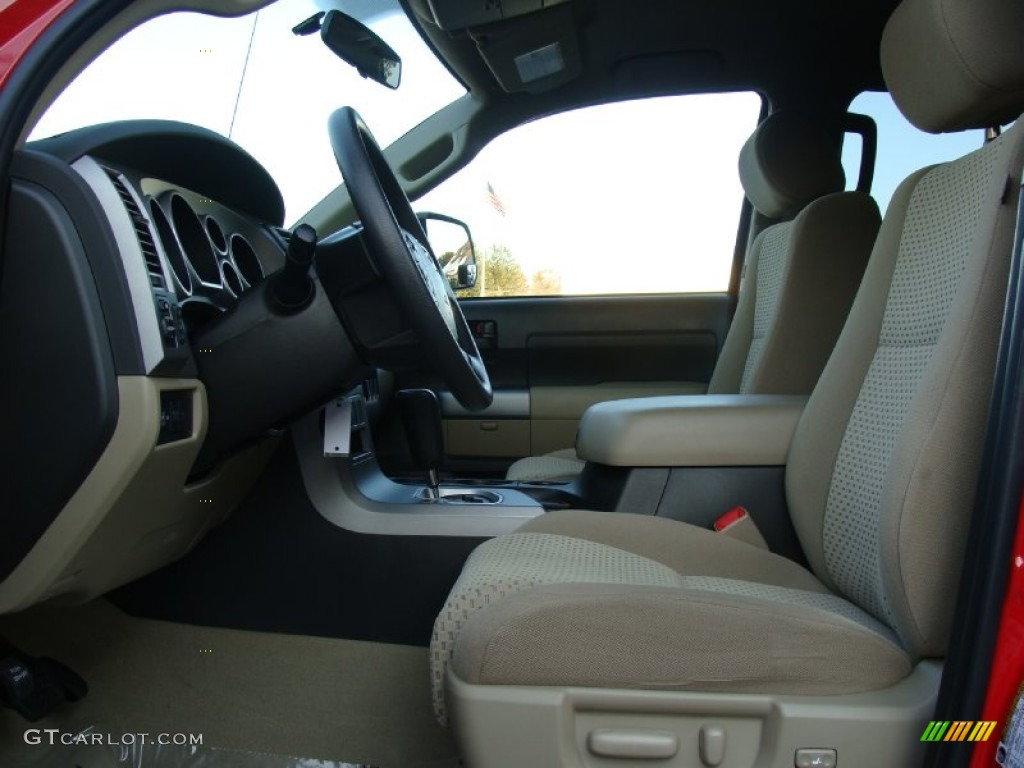 2010 Tundra TRD Double Cab 4x4 - Radiant Red / Sand Beige photo #9