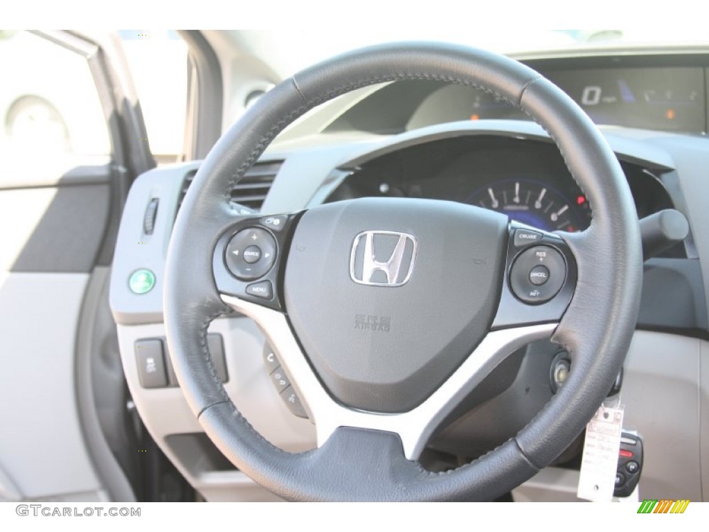 2012 Honda Civic EX-L Coupe Gray Steering Wheel Photo #55925642