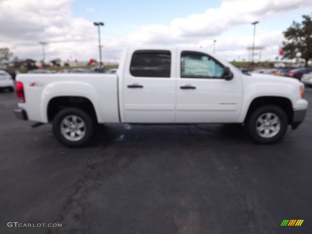2012 Sierra 1500 SLE Crew Cab 4x4 - Summit White / Very Dark Cashmere/Light Cashmere photo #4