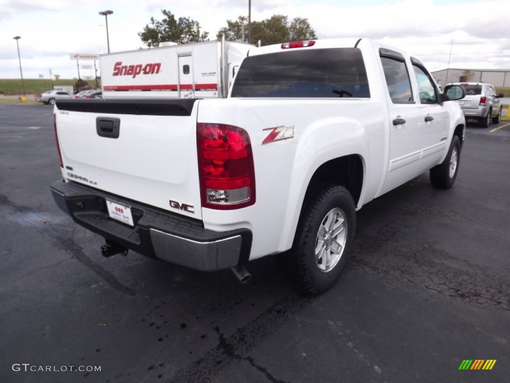 2012 Sierra 1500 SLE Crew Cab 4x4 - Summit White / Very Dark Cashmere/Light Cashmere photo #5