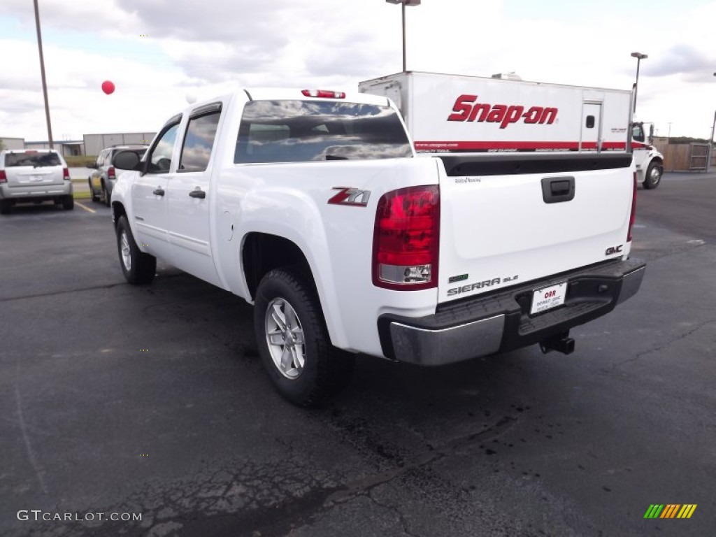2012 Sierra 1500 SLE Crew Cab 4x4 - Summit White / Very Dark Cashmere/Light Cashmere photo #7