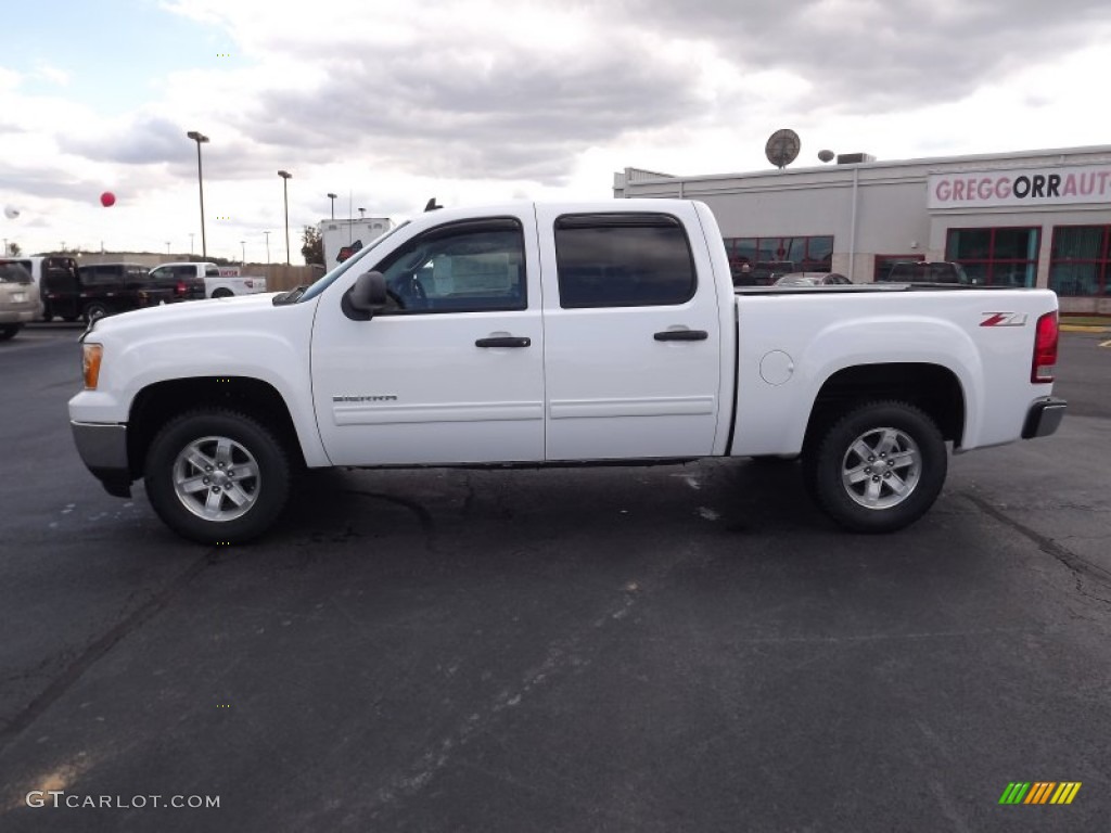 2012 Sierra 1500 SLE Crew Cab 4x4 - Summit White / Very Dark Cashmere/Light Cashmere photo #8