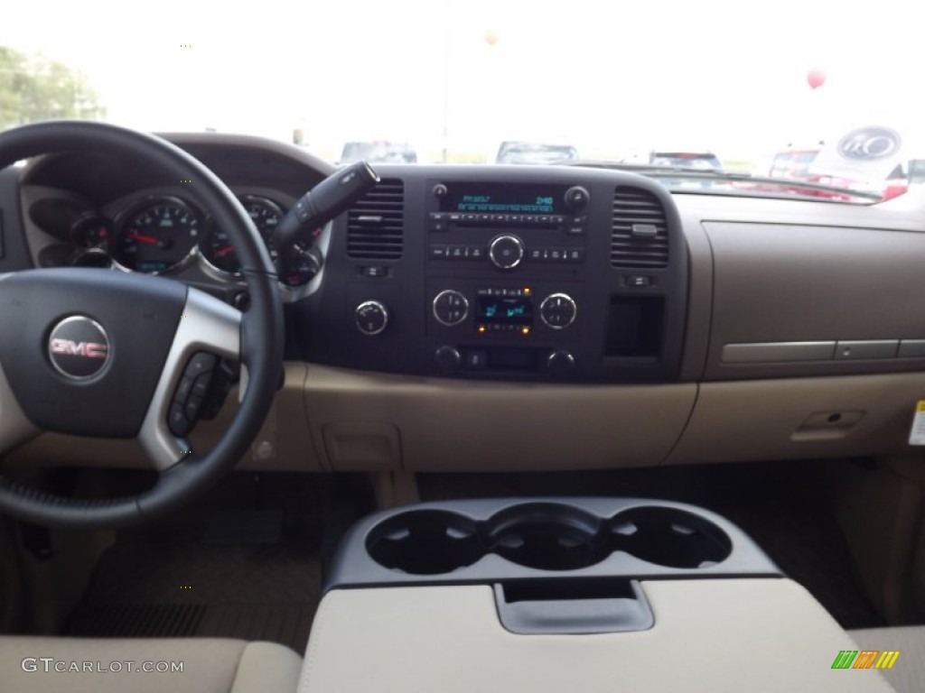 2012 Sierra 1500 SLE Crew Cab 4x4 - Summit White / Very Dark Cashmere/Light Cashmere photo #10