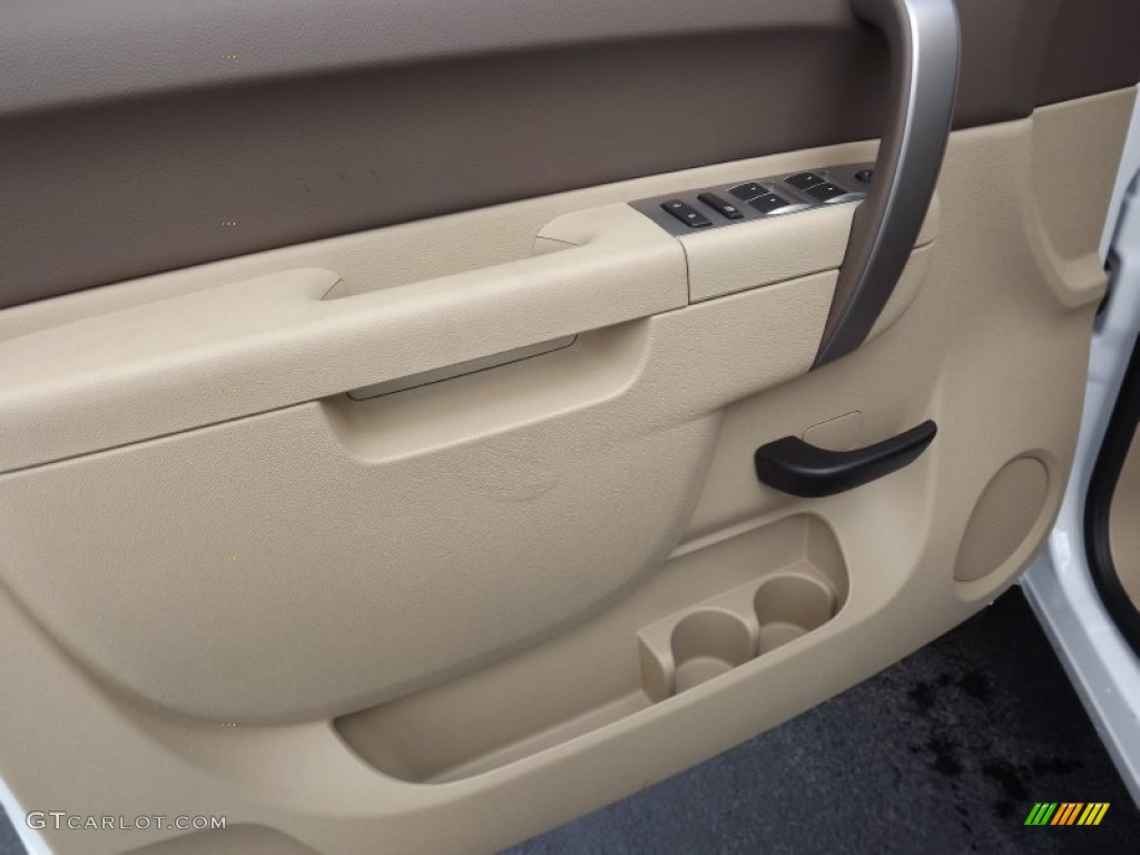 2012 Sierra 1500 SLE Crew Cab 4x4 - Summit White / Very Dark Cashmere/Light Cashmere photo #12