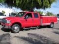 2005 Red Ford F350 Super Duty Lariat Crew Cab 4x4 Chassis  photo #1