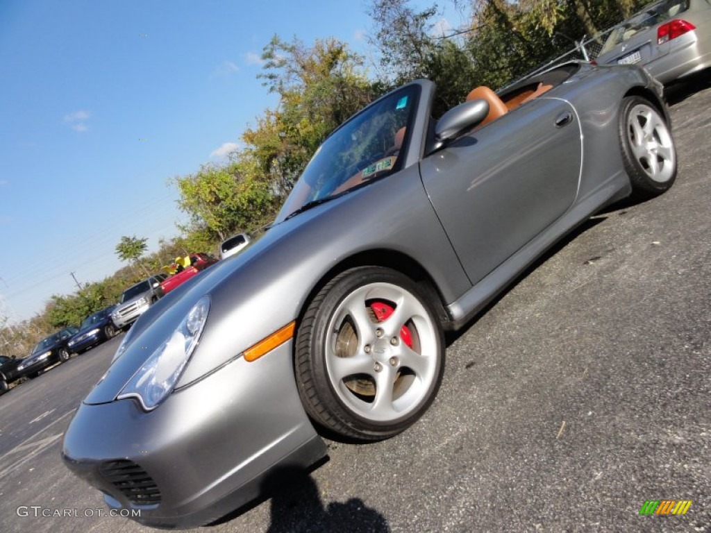 2004 911 Carrera 4S Cabriolet - Seal Grey Metallic / Cinnamon Brown photo #1