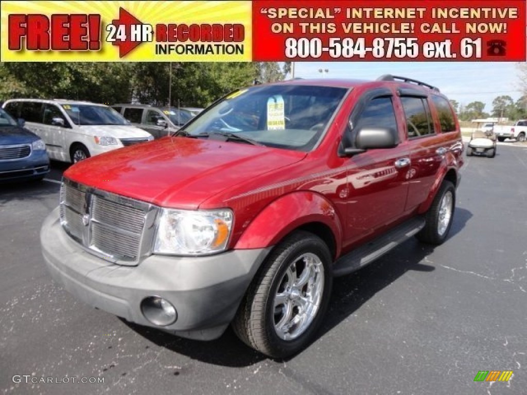 2007 Durango SXT - Inferno Red Crystal Pearl / Dark Slate Gray/Light Slate Gray photo #1