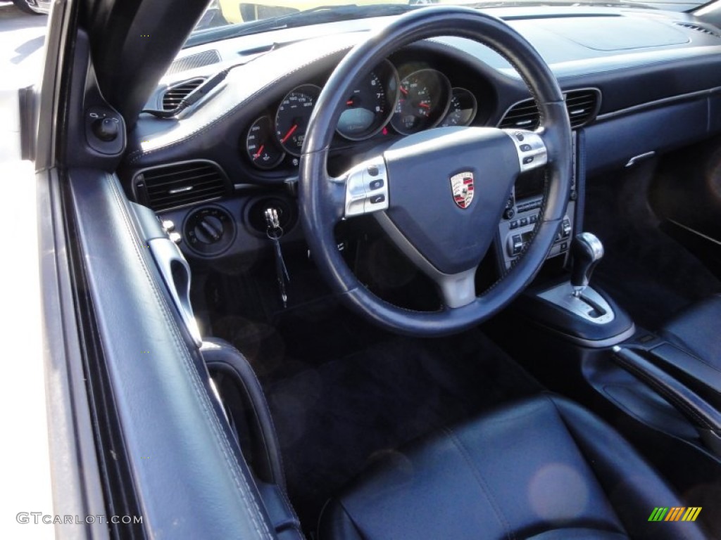2006 Porsche 911 Carrera Cabriolet Sea Blue Steering Wheel Photo #55939197