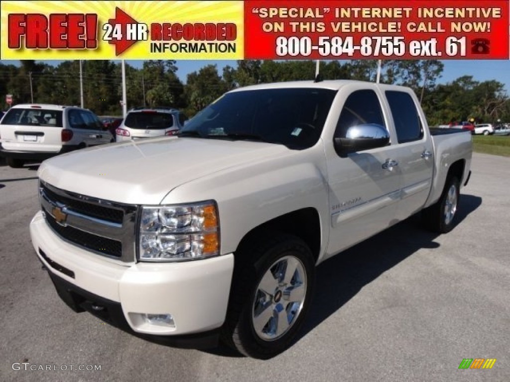 2011 Silverado 1500 LTZ Crew Cab - White Diamond Tricoat / Ebony photo #1