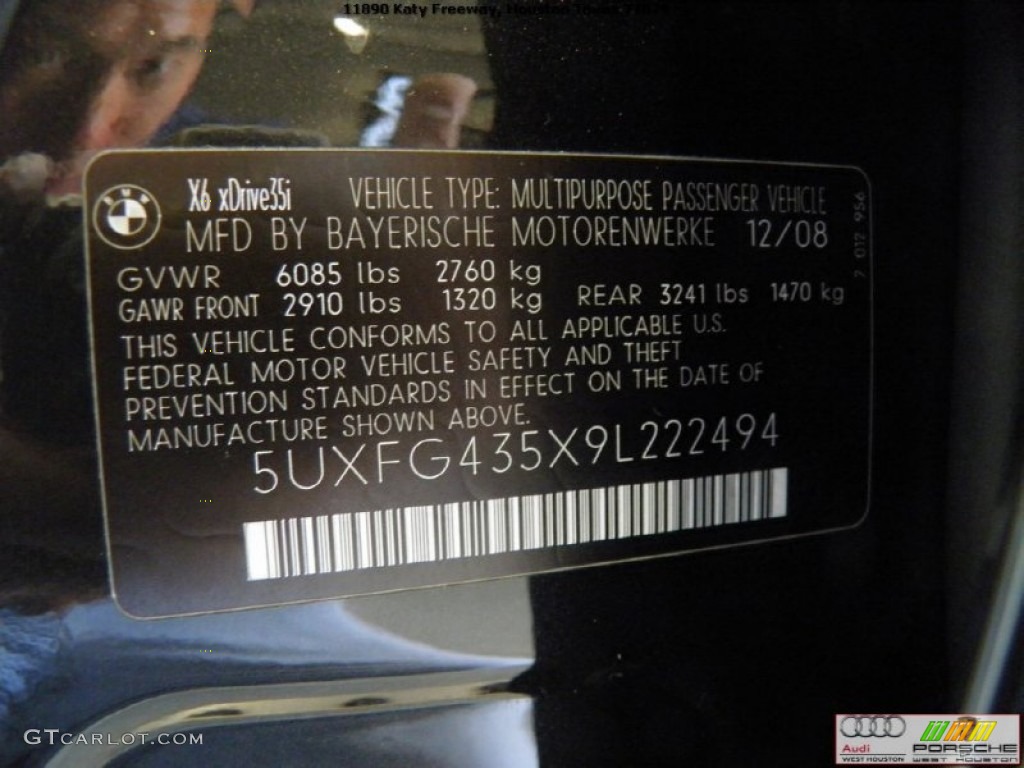 2009 X6 xDrive35i - Black Sapphire Metallic / Black Nevada Leather photo #33