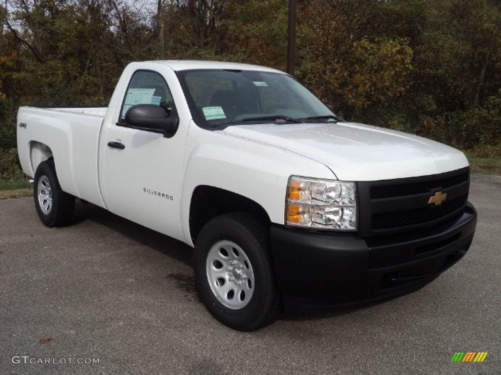 2012 Silverado 1500 Work Truck Regular Cab 4x4 - Summit White / Dark Titanium photo #3