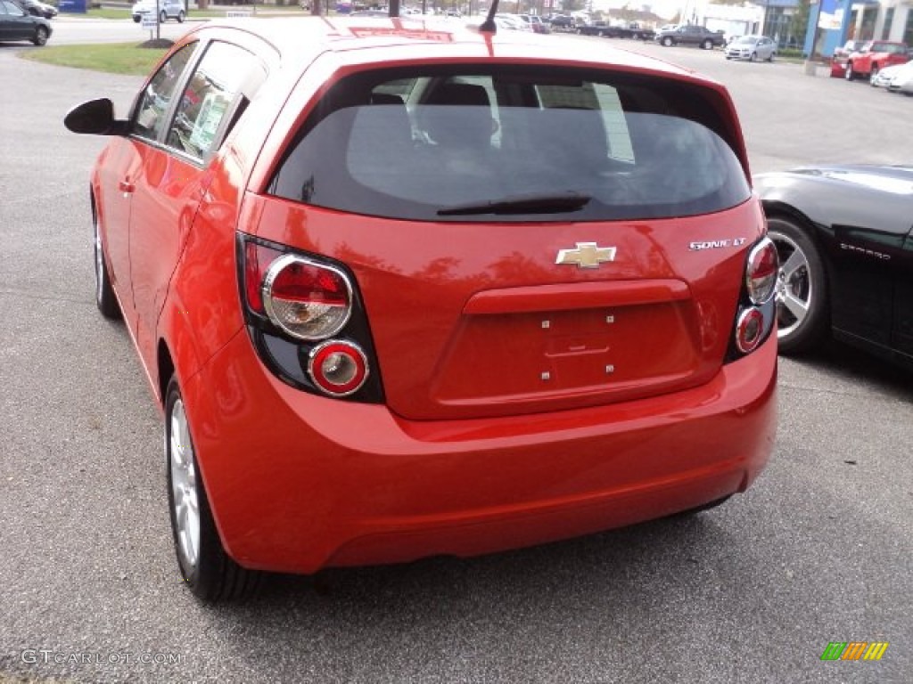 Inferno Orange Metallic 2012 Chevrolet Sonic LT Hatch Exterior Photo #55947838