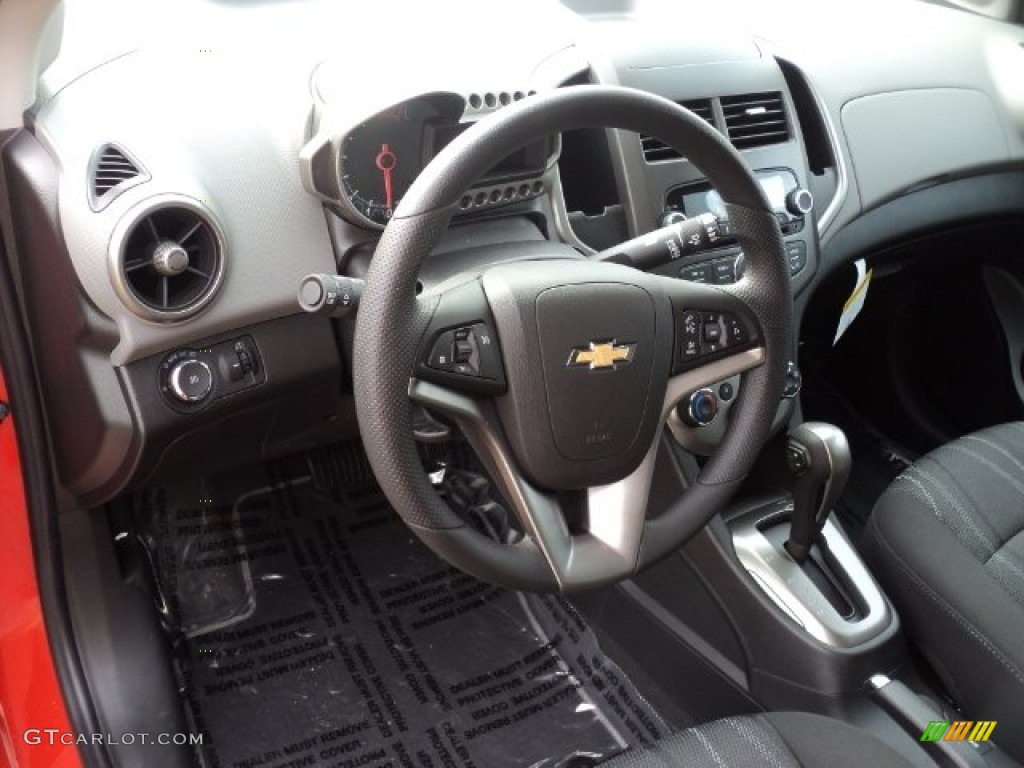 2012 Chevrolet Sonic LT Hatch Jet Black/Dark Titanium Steering Wheel Photo #55947895