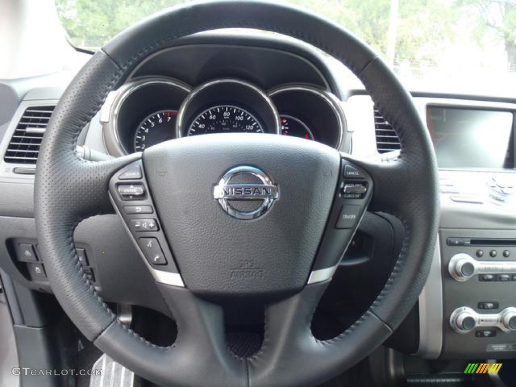 2012 Nissan Murano LE Platinum Edition Black Steering Wheel Photo #55949269