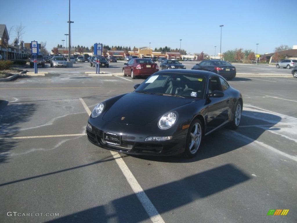 2008 911 Carrera Coupe - Basalt Black Metallic / Black/Stone Grey photo #1