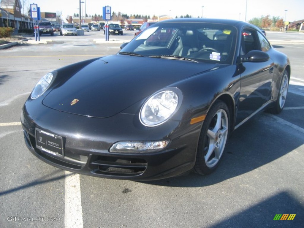 2008 911 Carrera Coupe - Basalt Black Metallic / Black/Stone Grey photo #5