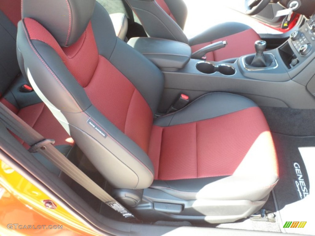 Black Leather/Red Cloth Interior 2012 Hyundai Genesis Coupe 2.0T R-Spec Photo #55951831