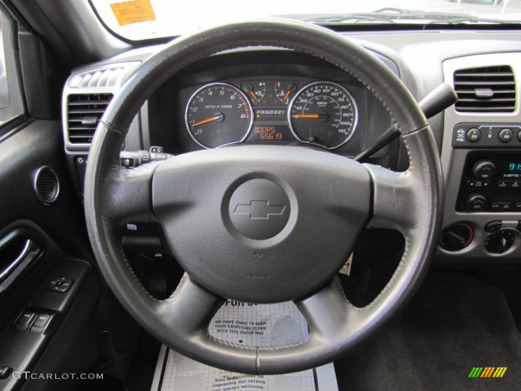 2008 Chevrolet Colorado LT Extended Cab 4x4 Ebony Steering Wheel Photo #55952162