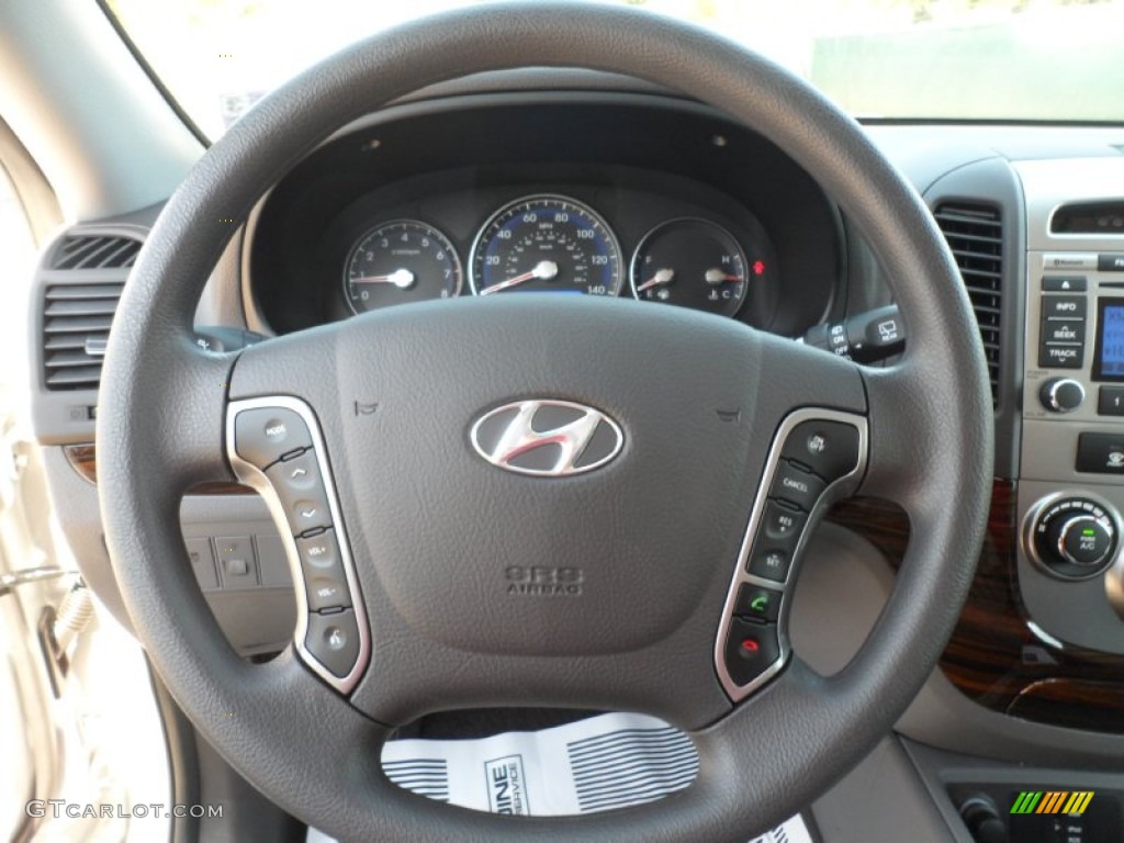 2012 Hyundai Santa Fe GLS Gray Steering Wheel Photo #55954123
