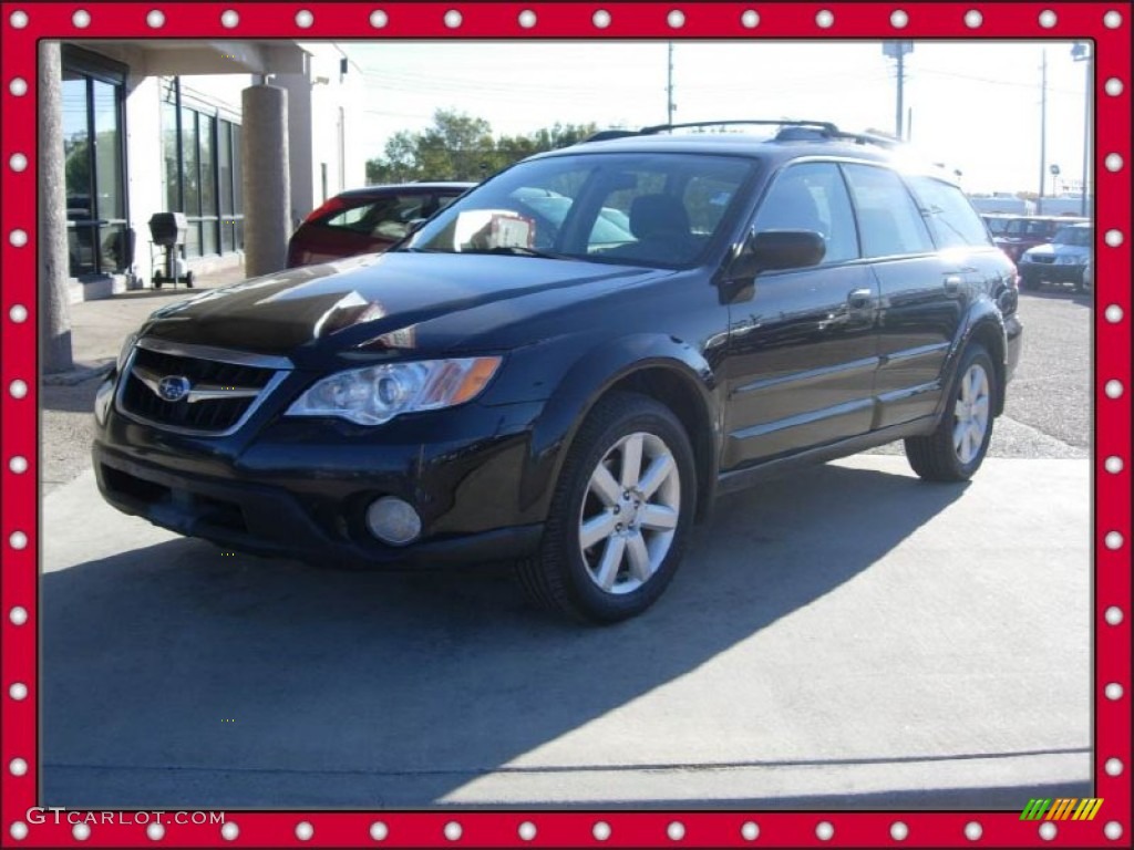 2009 Outback 2.5i Special Edition Wagon - Obsidian Black Pearl / Off Black photo #1