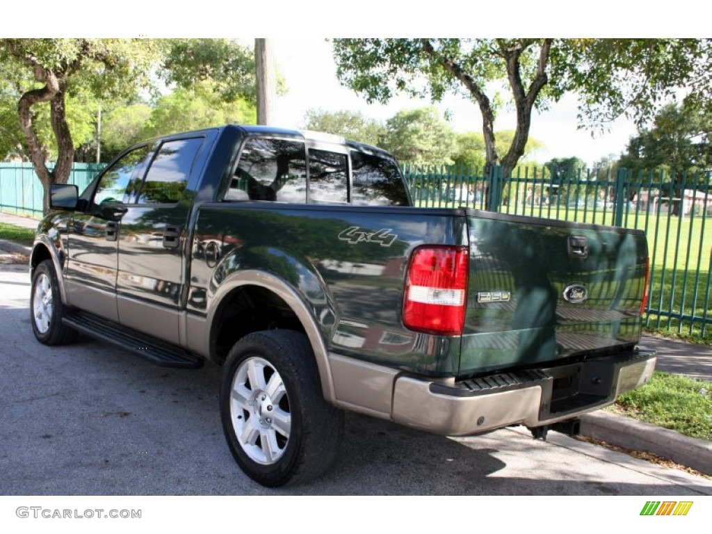 2004 F150 Lariat SuperCrew 4x4 - Aspen Green Metallic / Tan photo #8
