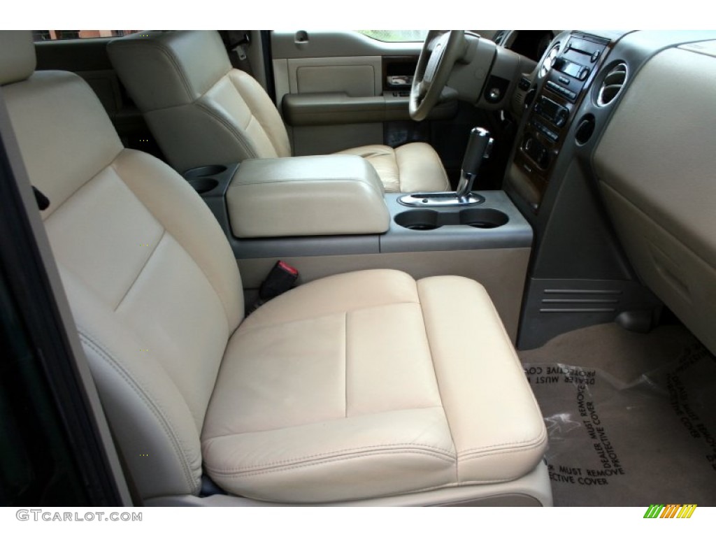 2004 F150 Lariat SuperCrew 4x4 - Aspen Green Metallic / Tan photo #48