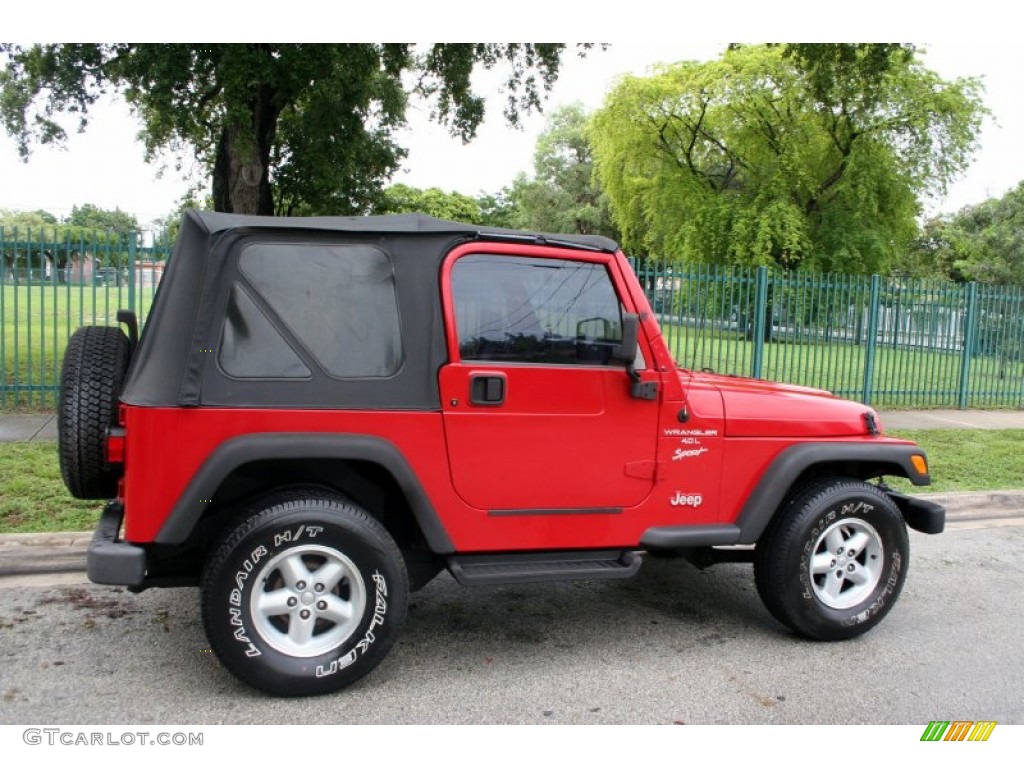 2001 Wrangler Sport 4x4 - Flame Red / Agate Black photo #8