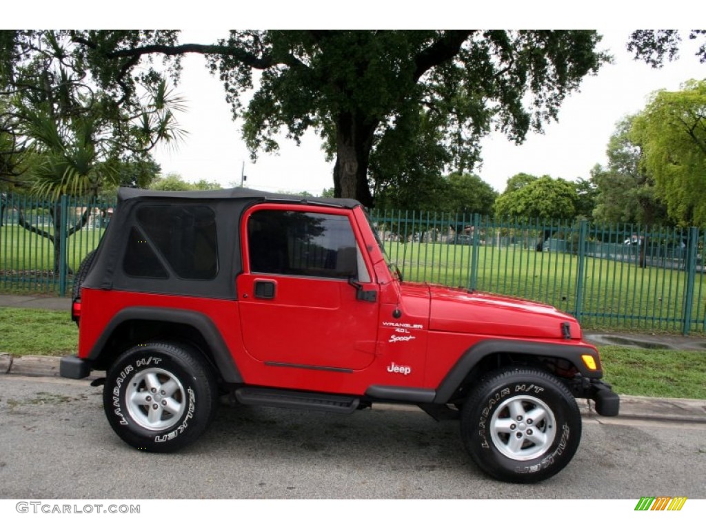 2001 Wrangler Sport 4x4 - Flame Red / Agate Black photo #9