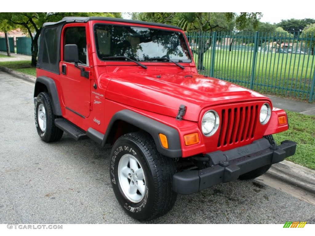 2001 Wrangler Sport 4x4 - Flame Red / Agate Black photo #12