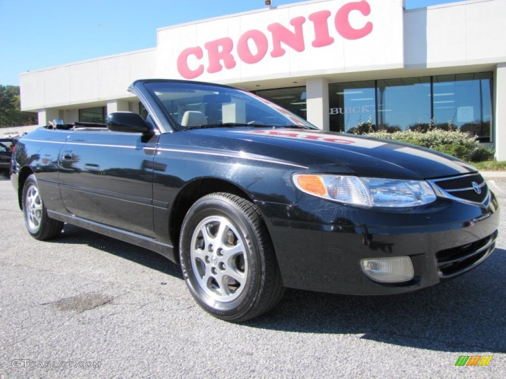 2001 Solara SE Convertible - Black Sand Pearl / Ivory photo #1