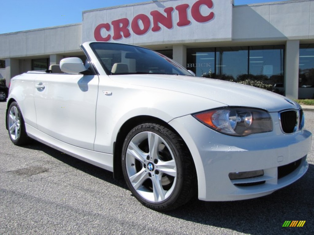 2010 1 Series 128i Convertible - Alpine White / Taupe photo #1
